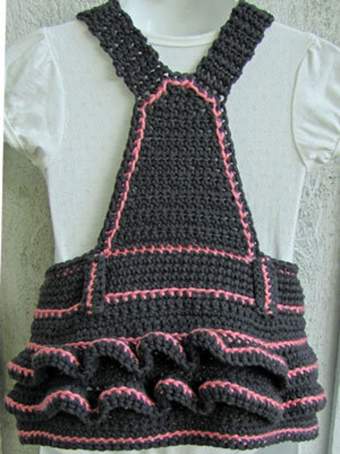 Crochet Pattern Ruffled Baby Overalls Dress PDF Instant Etsy