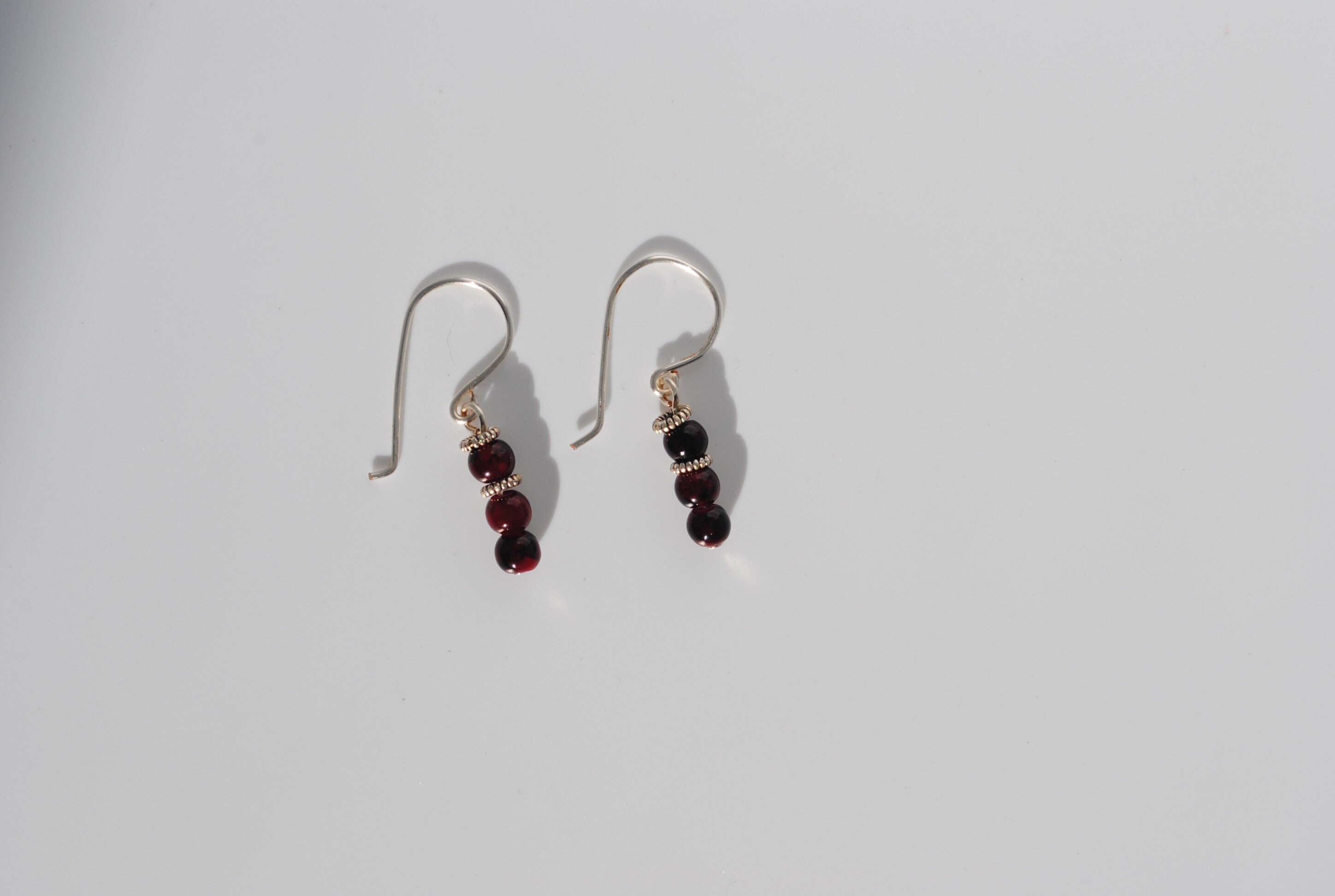 Sterling Silver and Burgundy Earrings Etsy