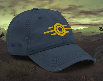 Fallout Vault-Tec Distressed Hat, Unisex, post-apocalyptic, rpg, wasteland, Bethesda, Interplay, 90s, retro, 33