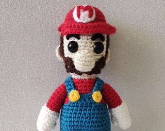 Handmade Crochet Doll Inspired by Classic Video Game Character – Ready to Ship, Free Worldwide Shipping