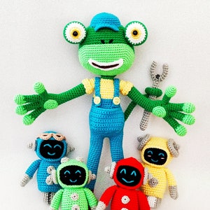 Gecko's Garage geïnspireerd gehaakt pluche/amigurumi/monteur/peuter jongen verjaardag/gecko's garage cartoon speelgoed