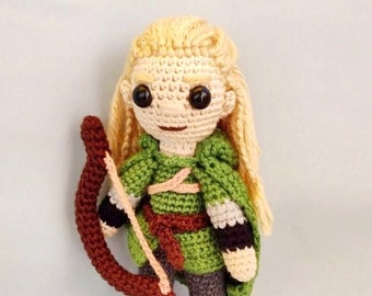 Handmade Elf Archer Crochet Amigurumi Doll – Free Worldwide Shipping