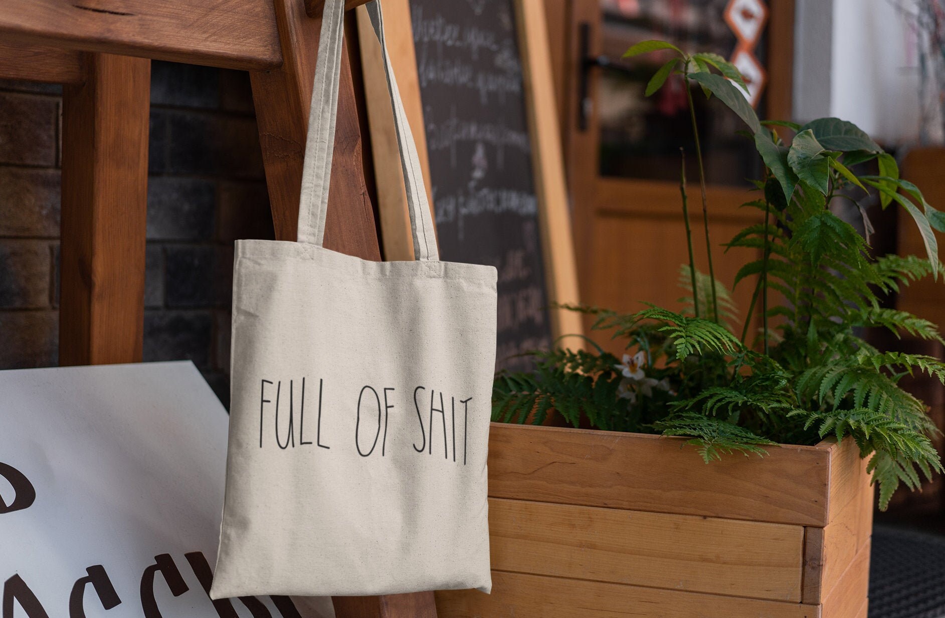 Full of Shit Funny Canvas Tote Bag Market Bag Cute Grocery - Etsy