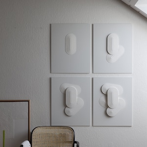 Set O#, Paperart, carta tagliata 3D, 3 o 4 pezzi