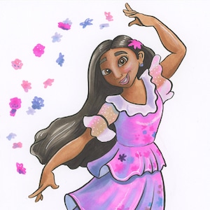 Isabela Madrigal Encanto Character Art, Hand getrokken Disney Fan Art door Daniel Grissom