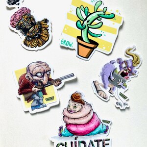ステッカーとマグネット - クレイジーなキャラクター - オリジナルアート - アニメウォーターボトルラップトップデカール - かわいいステッカー - 聖書の一節マグネット - おもしろかわいい