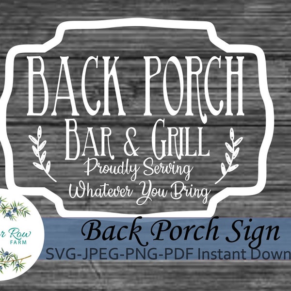 Back Porch Sign File Bar Sign