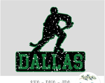 Dallas Hockey Distressed  Digital File, svg, png, jpg, Cricut, Silhouette, Hockey Shirt, Stars Hockey