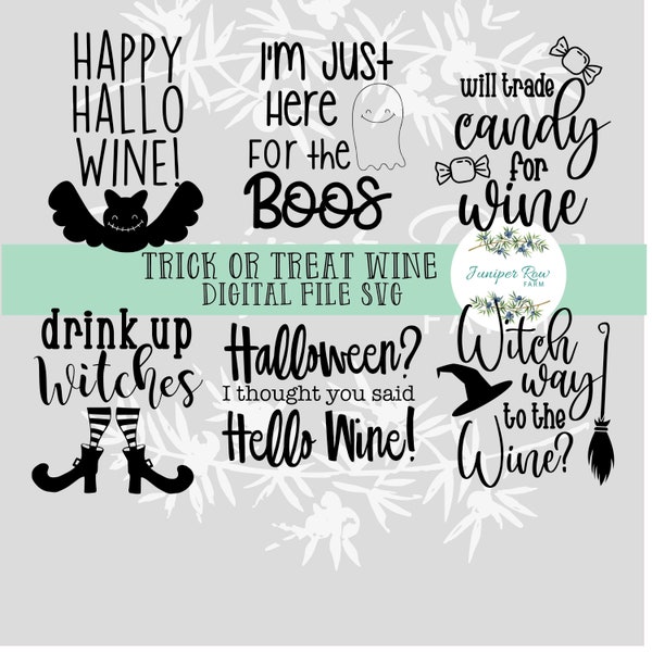 Halloween Wine Glass SVG Bundle Designs Digital File