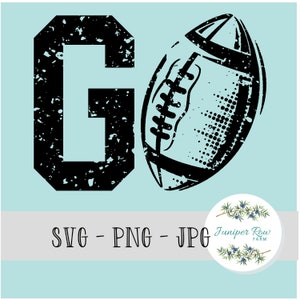 Distressed Football GO Digital File, svg, cricut, team spirit, vintage look sports