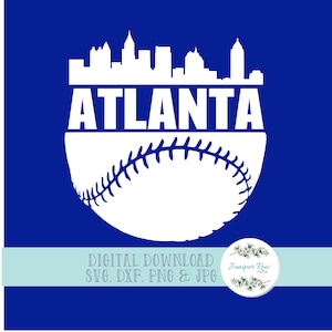 Atlanta Baseball Skyline Digital File, svg png, dxf, jpg, cut file cricut silhouette, braves