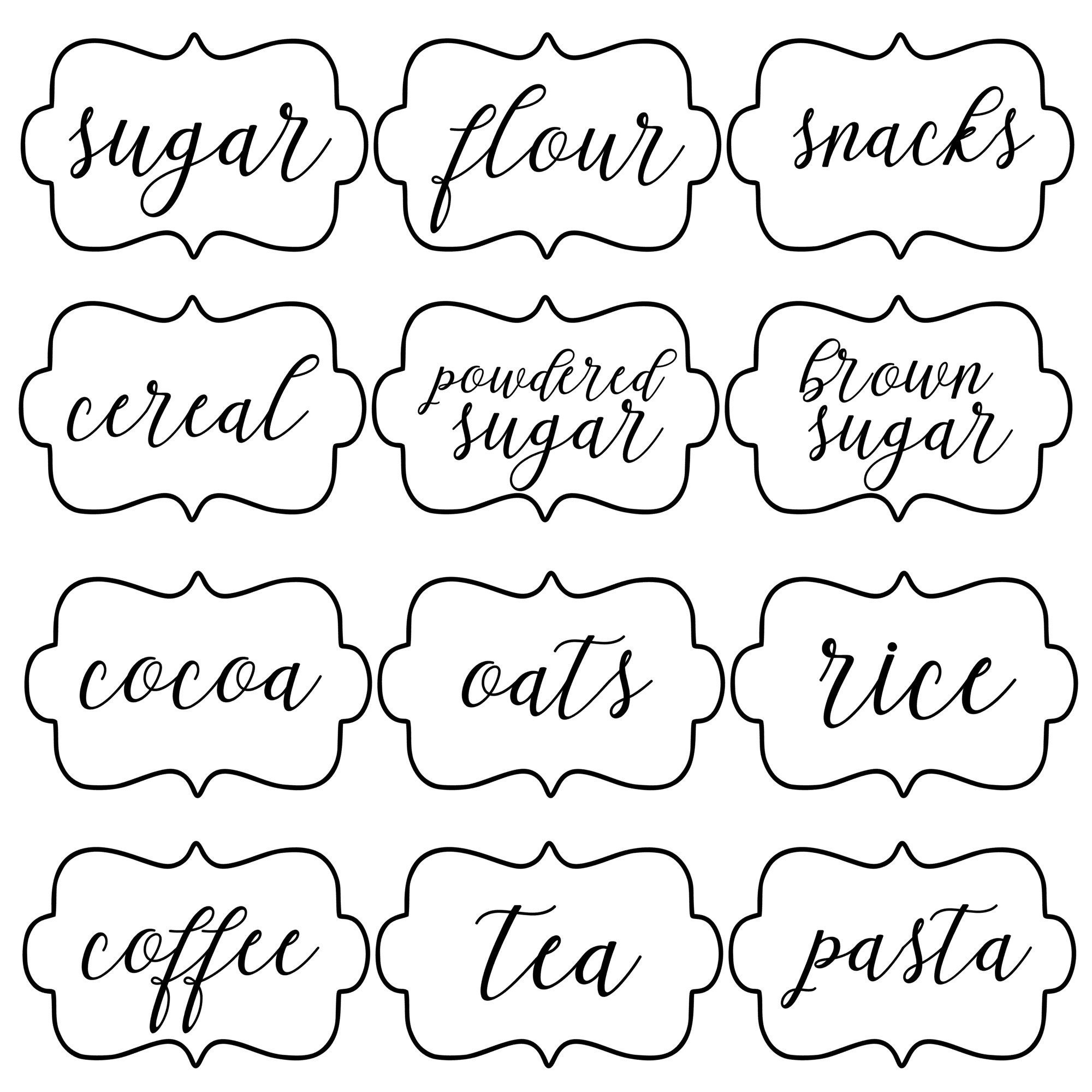 Kitchen Pantry Labels Digital File Pantry Organization Svg Etsy