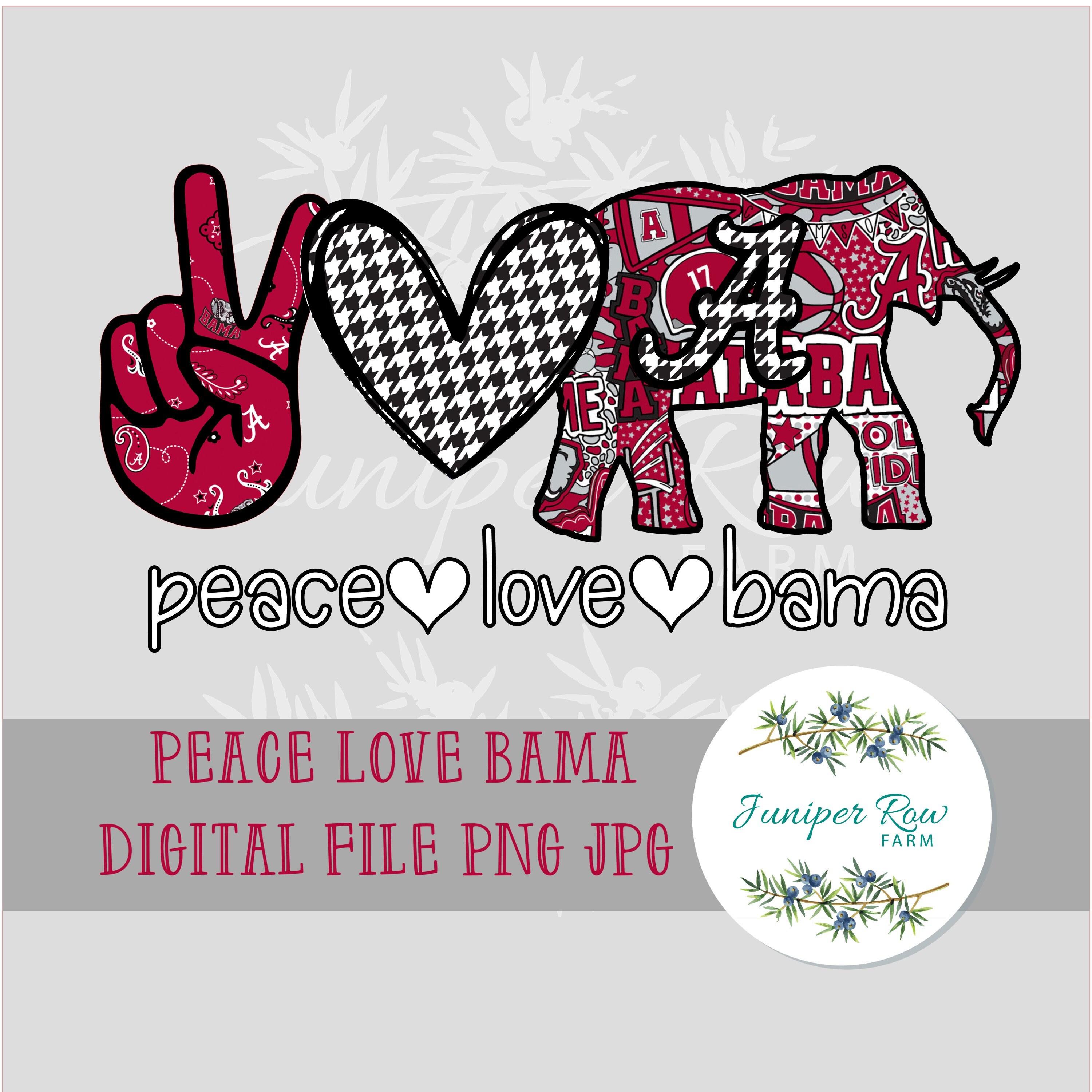 Peace Love Bama Svg