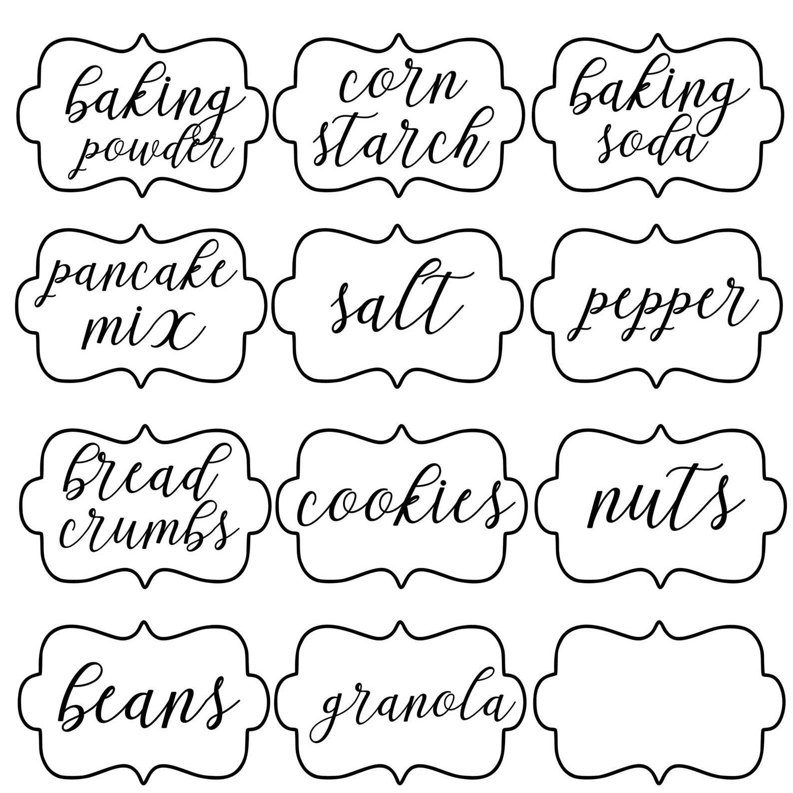 Kitchen Pantry Labels Digital File Pantry Organization Svg Etsy