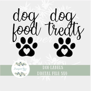 Dog Labels Digital File, svg, Hondenvoer, hondenbehandel, huisdier svg, bijkeuken