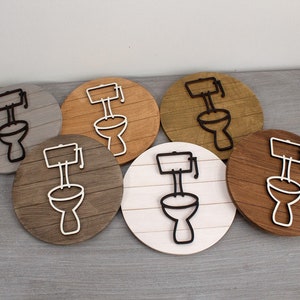Znak na drzwi toalety, Znak na drzwi toalety, Znak WC, Znak kabiny, Znak łazienki unisex, Dekoracja toalety