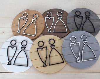 Handmade Wooden Unisex Restroom Sign, Cabin Decor