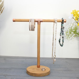 Wood Jewelry Organizer / Bracelet Rack / Watch Stand / Wooden Jewelry Storage / Catchall Necklaces Ring