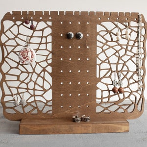 Wooden Jewelry Organizer / Earring Holder / Wood Jewelry Storage / Gift for any woman / Jewelry Rings Display