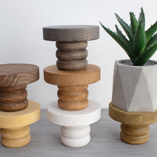 Mini Riser For Tiered Tray / Round Wood Stand  / Tiered Tray Riser / Farmhouse Riser / Mug Riser / Rustic Stand / Mini Pedestal