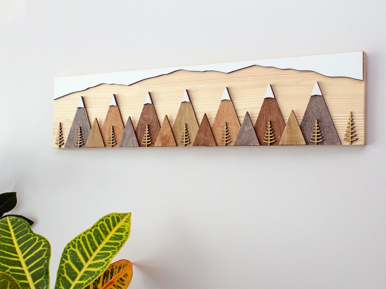 Wood Mountain Sign Wooden Forest Sign Wood Nature Sign Etsy