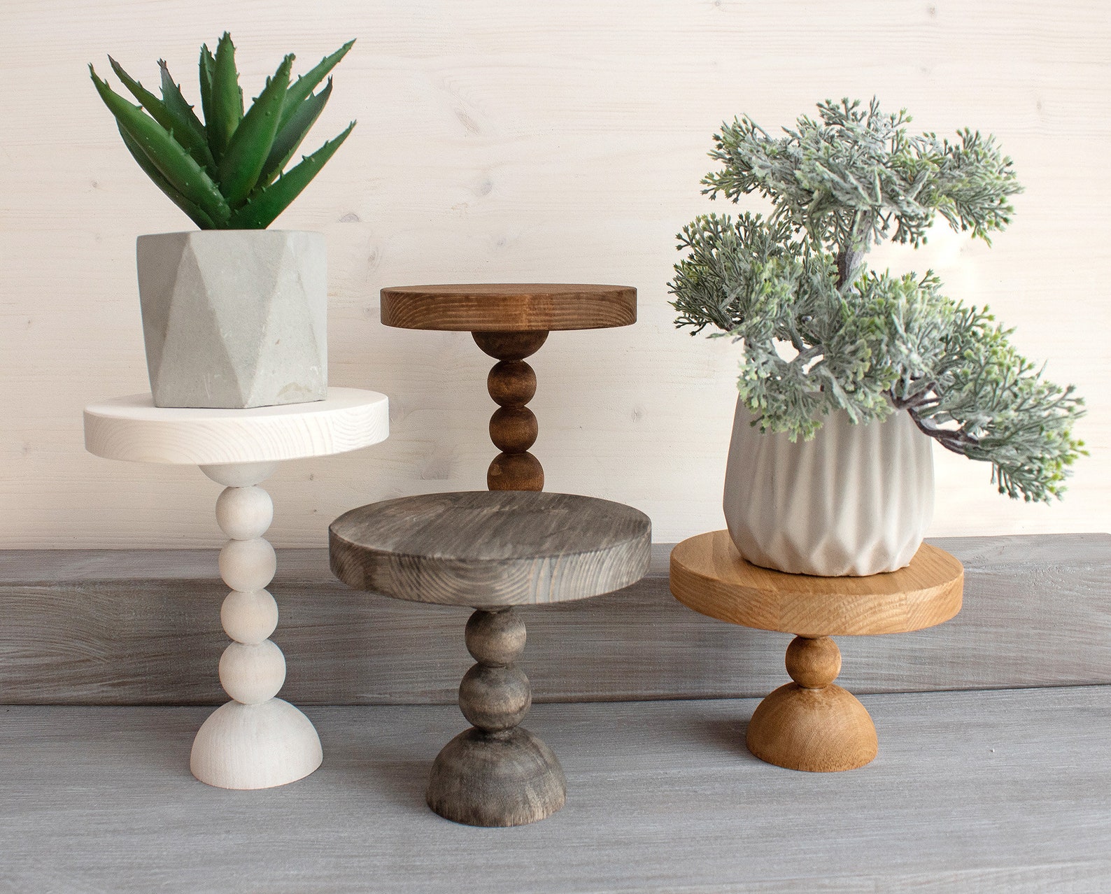 Mini Round Wood Stand / Tiered Tray Riser / Farmhouse Riser / - Etsy