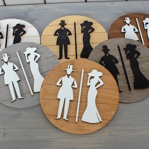 Bathroom Door Sign, Men Women Sign, Cabin sign, Bathroom Decor, Unisex Bathroom Sign, Toilet Sign