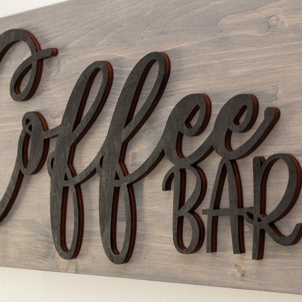 Holz Kaffee Bar Schild, Wand Dekor, Holz Schild, Bauernhaus Schild, Rustikales Schild