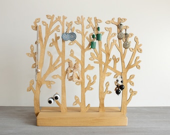 Wooden Jewelry Tree Organizer / Earring Holder / Wooden Jewelry Storage / Gift for any woman / Jewelry Stand