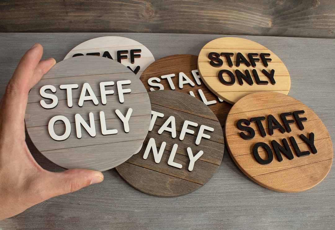 Staff Only Sign, Wood Door Sign, Cabin Sign, Employees Sign, Toilet ...