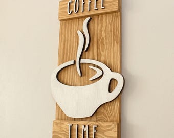 Enseigne de bar à café en bois faite main, décor de ferme rustique