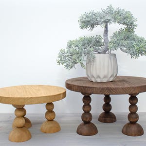 Big Round Wood Stand  / Tiered Tray Riser / Farmhouse Riser / Mug Vas Riser / Rustic Stand /
