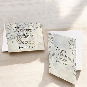 Ayez confiance en sa paix - Jean 14:27 Carte biblique Collection Faith Over Fear Carte inspirante A5 pour réconfort et encouragement