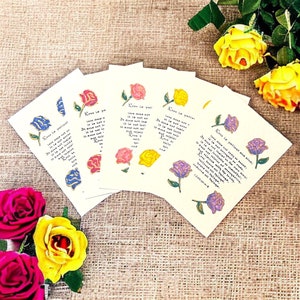 Jeu de cartes de correspondance texturées finies à la main – 1 Corinthiens 13:4-8, motifs de roses, accents dorés, A6, qualité supérieure, enveloppes et autocollants inclus