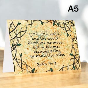 Arte Bíblico de Juan 14:19: “Porque yo vivo, vosotros también viviréis” Colección Resucitado en Gloria. Regalo y decoración de Pascua inspirados en la fe.