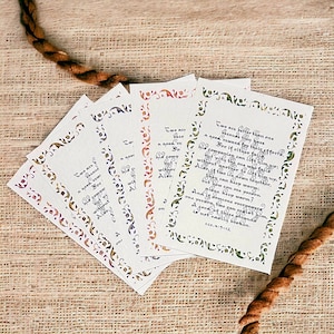 Stampa d'epoca del versetto biblico – Ecclesiaste 4:9-12 – Regalo di nozze cristiano, regalo di anniversario, biglietto biblico rifinito a mano, decorazione da parete A6/A5