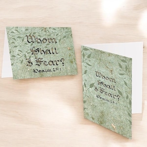 Wen soll ich fürchten? - Psalm 27: 1 Schriftkunst Glaube über Angst Sammlung Vintage Kalligraphie, gehämmertes Finish, A5-Größe