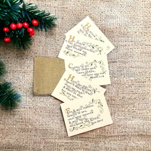 Healing Scripture Notelets – Cartões de versículos bíblicos artesanais com caligrafia vintage, realces dourados e bolsa de presente para encorajamento