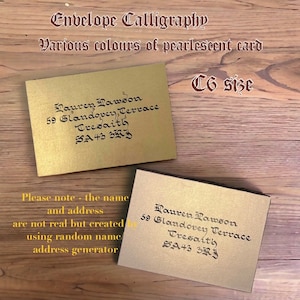 Enveloppe calligraphie sur papier cartonné nacré Enveloppes de calligraphie de luxe personnalisées Différentes tailles