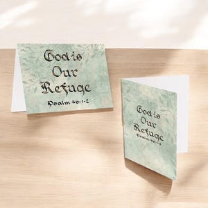 Gott ist unsere Zuflucht Psalm 46: 1-2 Schrift-Kunstkarte - Erhebendes christliches Geschenk A5 Teil der Faith Over Fear Kollektion.