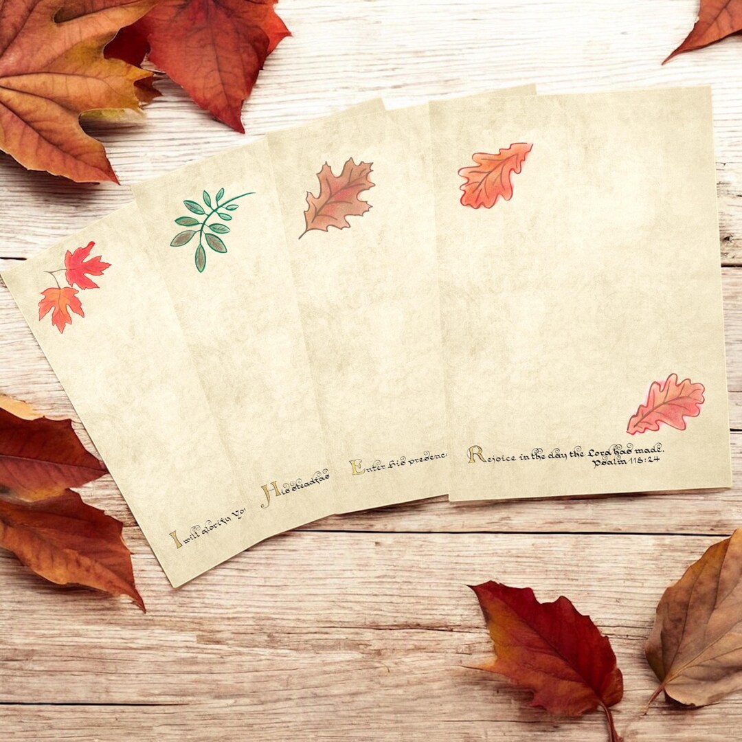 Vintage Christian Scripture Writing Set: Autumn Blessings (JPG Digital ...
