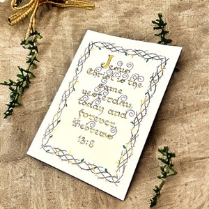 Jesus Christus ist derselbe Gestern Hebräer 13: 8 handfertigte Kalligraphie Schriftdruck Bibel Vers Drucke A6 A5
