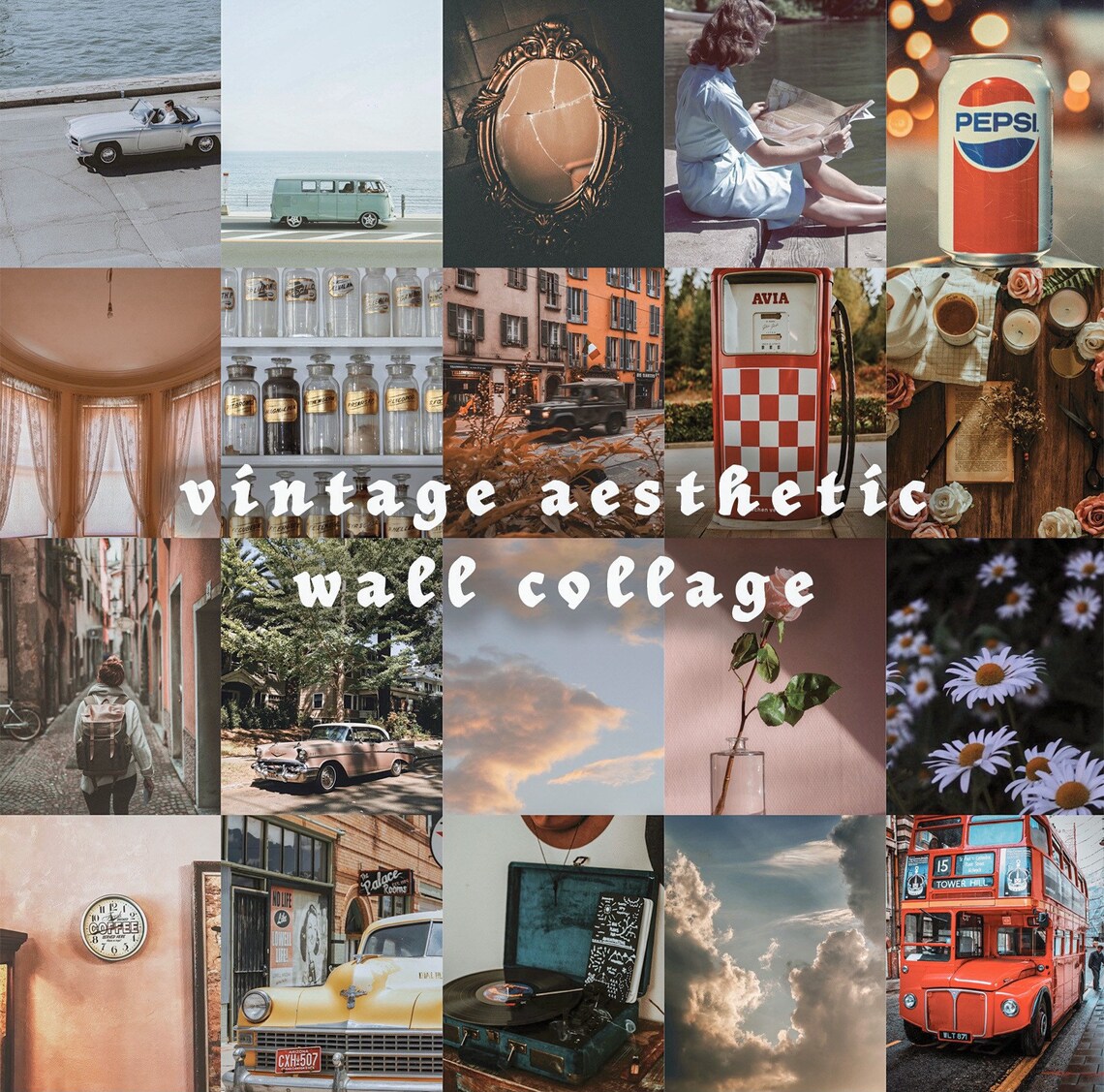 Vintage aesthetic wall collage wall collage kit aesthetic Etsy