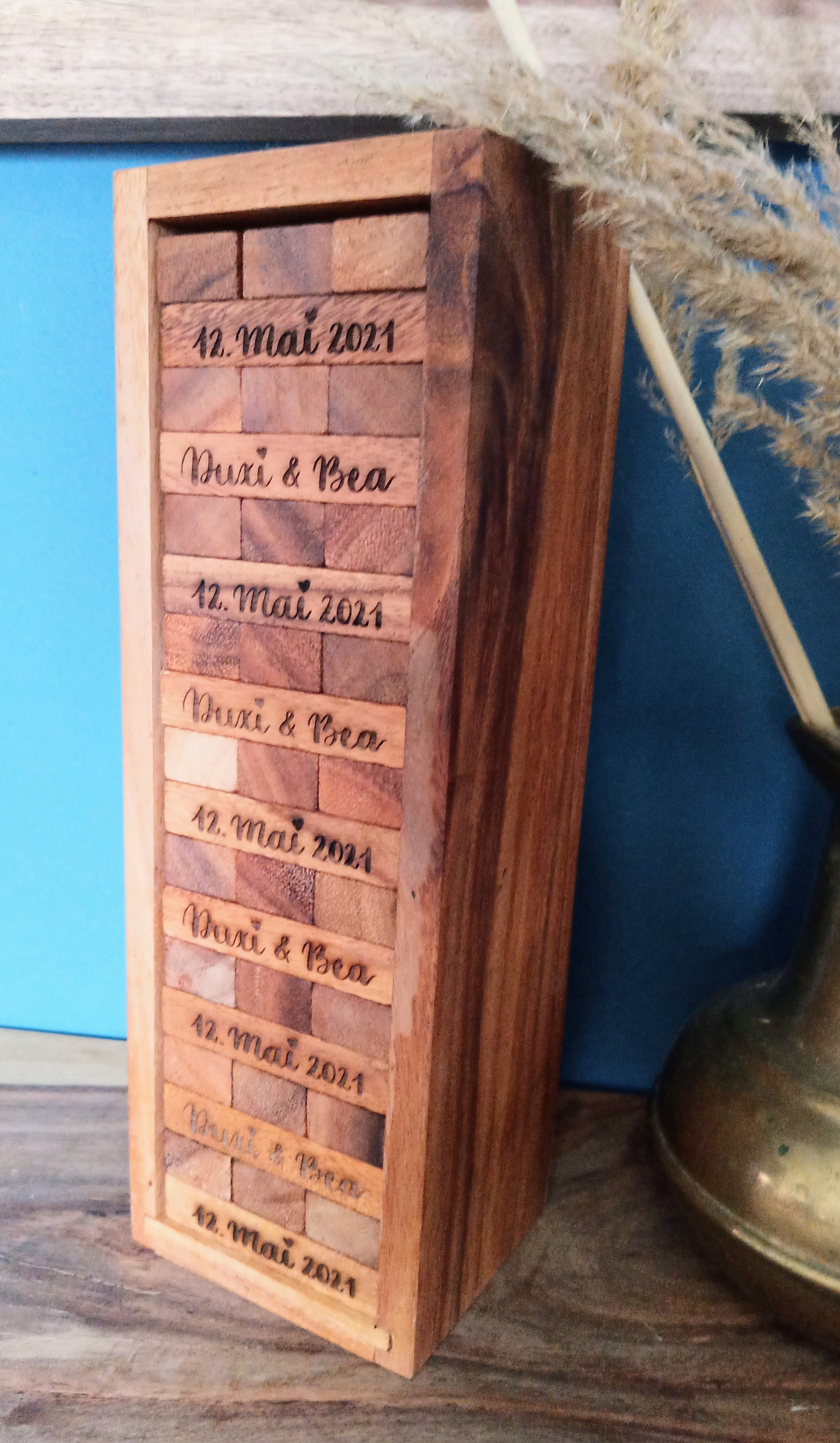 Personalized Jenga Wedding Guest Book Wedding Wedding Game Etsy
