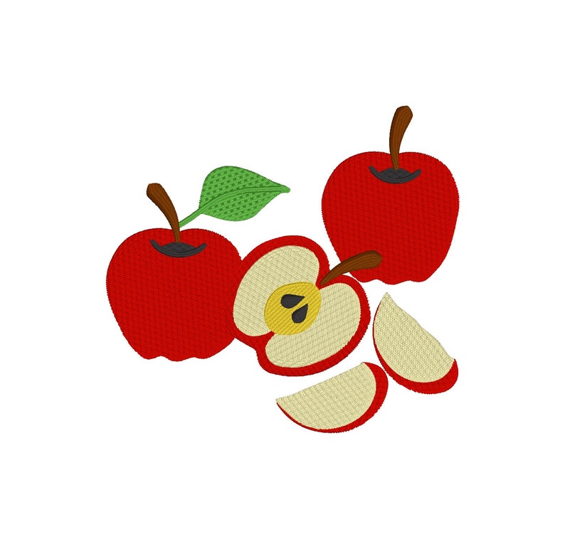 Apples Embroidery Machine Digital Design Download for 5 X 7 Etsy