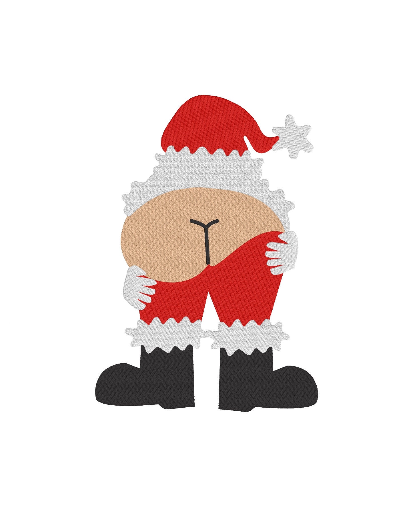 Santa Butt Embroidery Machine Designs Download for 5 X 7 Original and