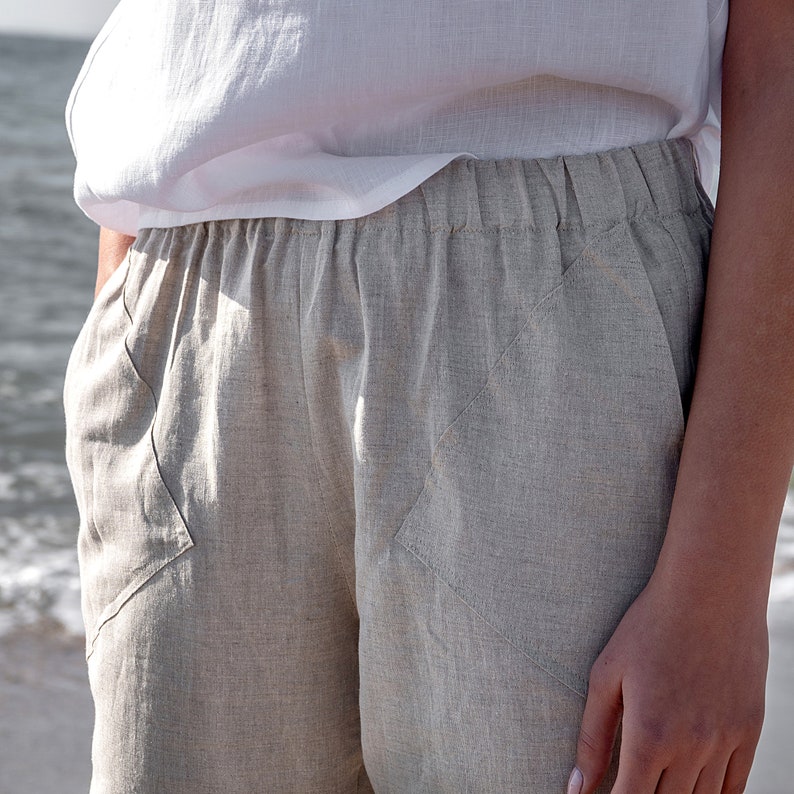 Linen Pants Natural Color Loose Linen Unisex Pants Women - Etsy