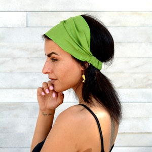 Ivory Italian 100% Linen Headband Bandanna Natural Materials Elastic Hairband Sport Yoga Active Fashion Wrap Womens Turban Head Band Bandana image 8