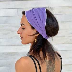 Ivory Italian 100% Linen Headband Bandanna Natural Materials Elastic Hairband Sport Yoga Active Fashion Wrap Womens Turban Head Band Bandana image 6