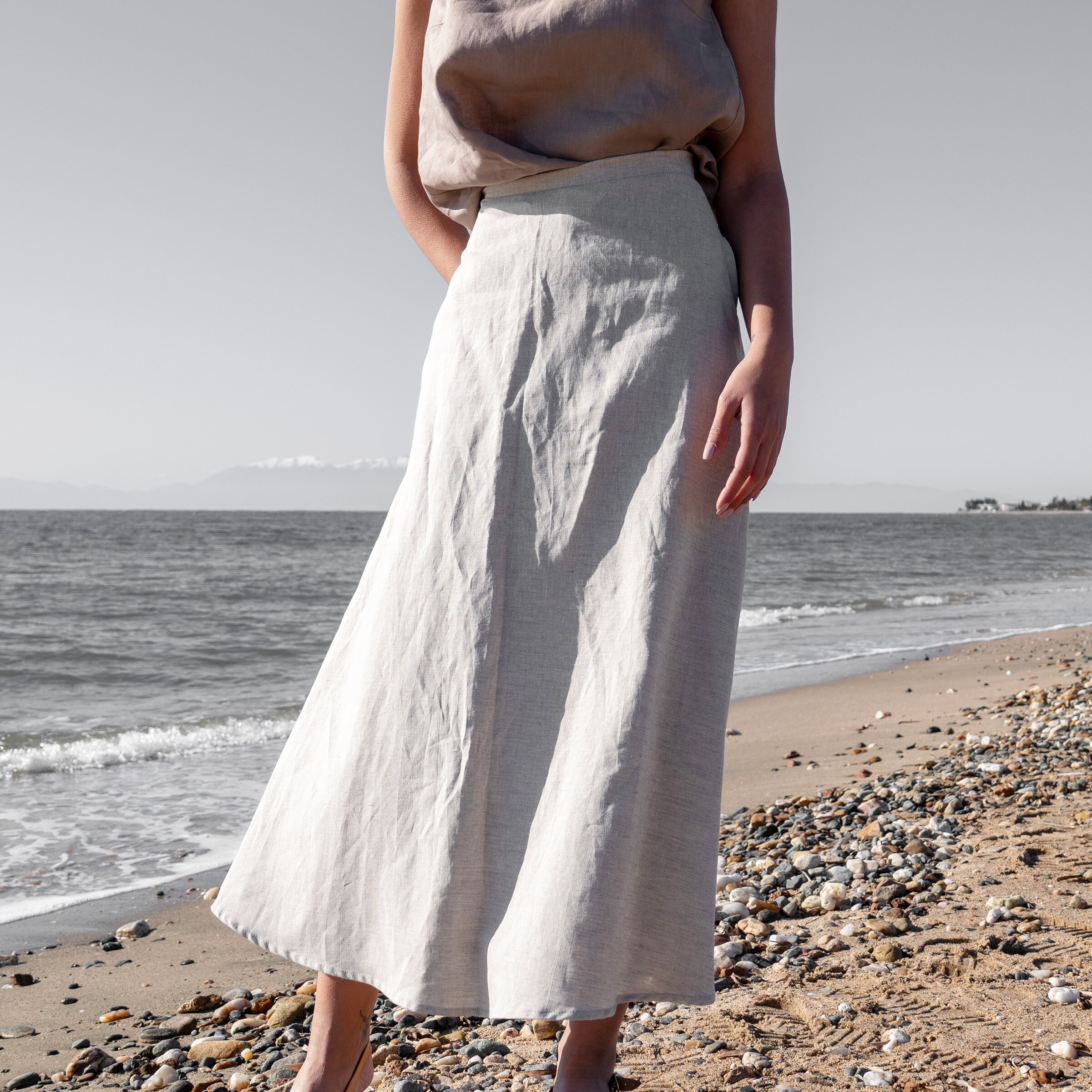 Linen Skirt Maxi Loose Linen Skirt Women Linen Natural Skirt | Etsy